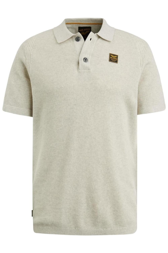 PME legend ecru heren polo | Vooraanzicht