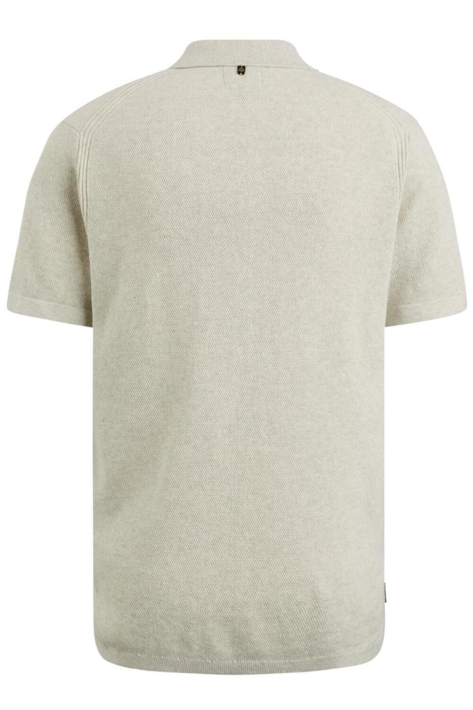 PME legend ecru heren polo | Achteraanzicht