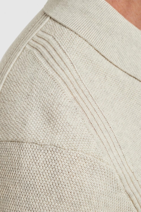 PME legend ecru heren polo | Close up