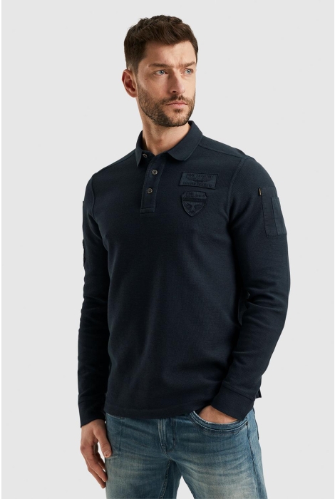 PME legend long sleeve polo structured pique