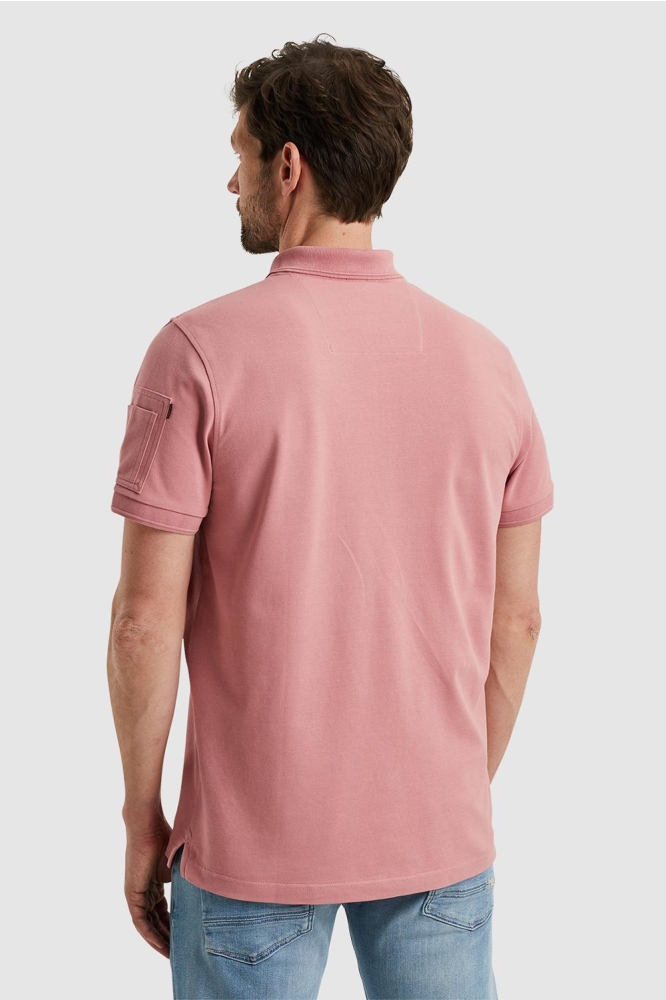 PME legend roze heren polo | Model achteraanzicht