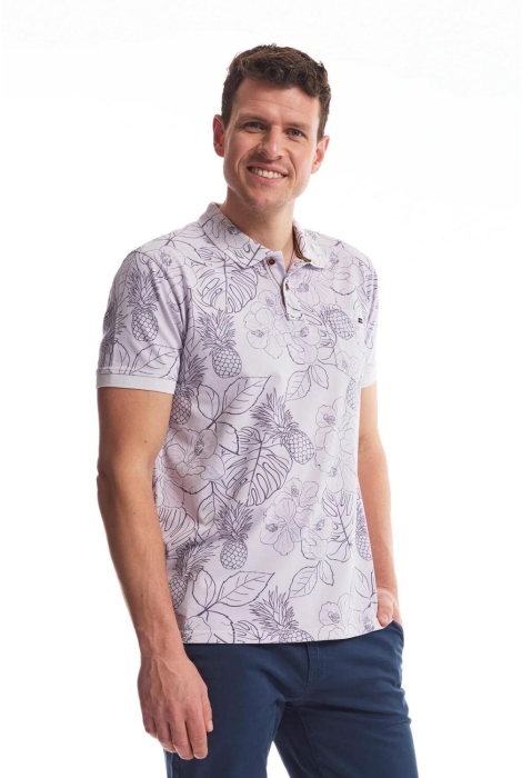 Twinlife men knitted polo floral
