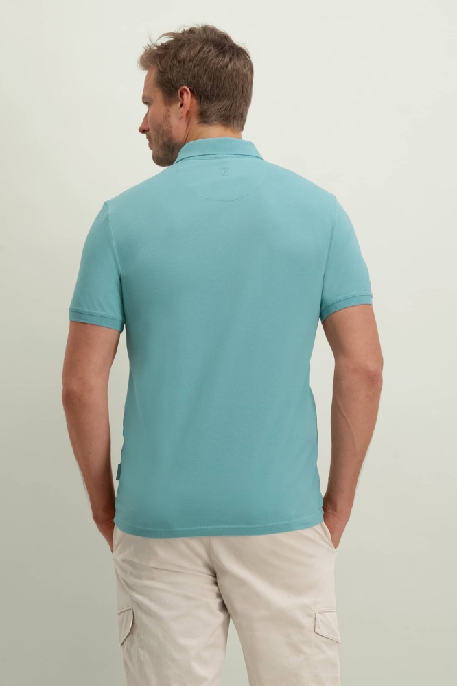 State of Art blauwe heren polo | Achteraanzicht
