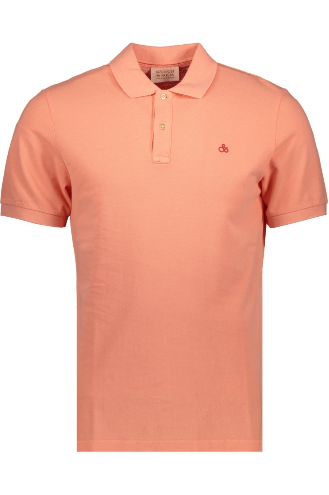 GARMENT DYED PIQUE POLO 175665 CORAL REEF
