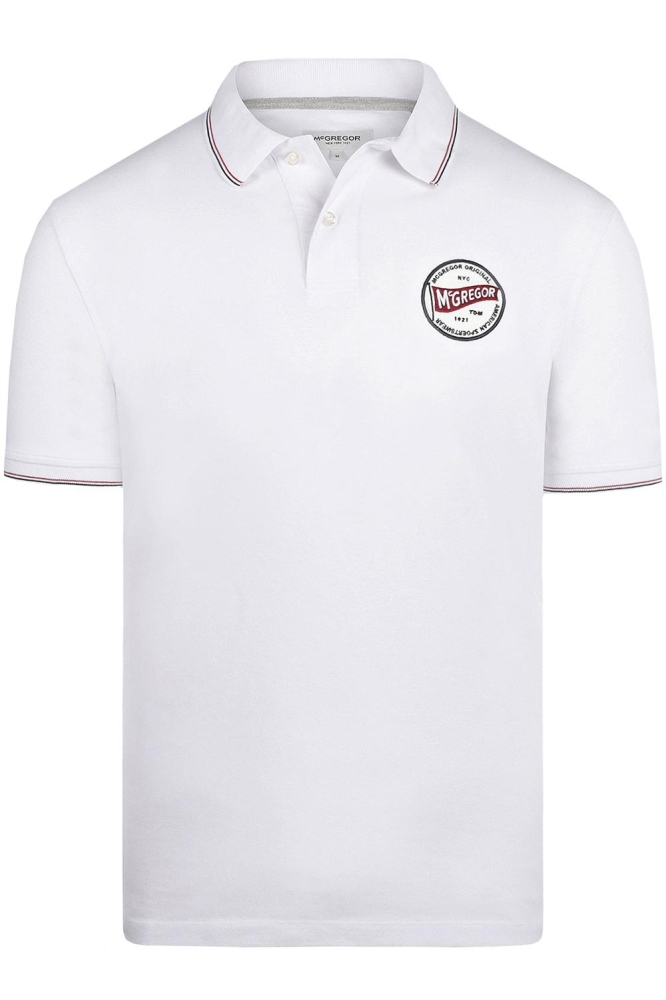 TIPPING POLO WITH BADGE RF MM231 9001 03 9000 WHITE