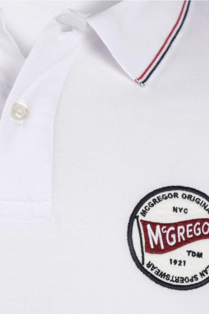 TIPPING POLO WITH BADGE RF MM231 9001 03 9000 WHITE