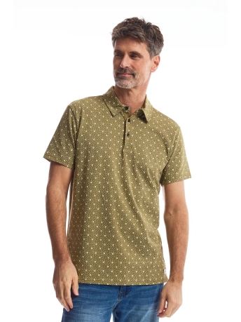 Twinlife Polo KNITTED POLO DOT AOP TW42605 633 DUSKY GREEN
