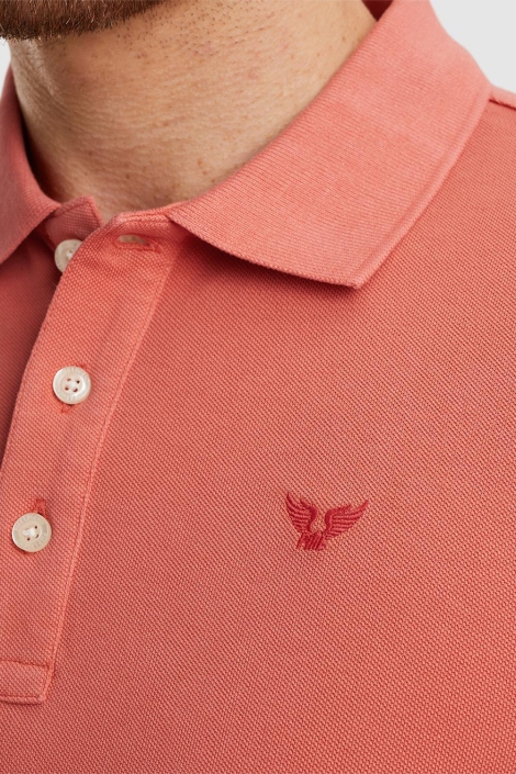 PME legend oranje heren polo | Close up