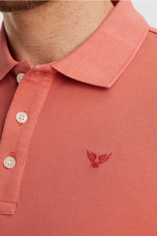 PME legend oranje heren polo | Close up
