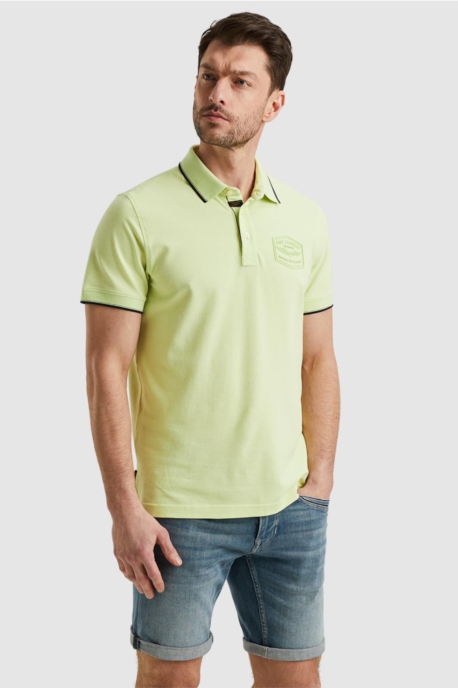 PME legend groene heren polo | Model vooraanzicht