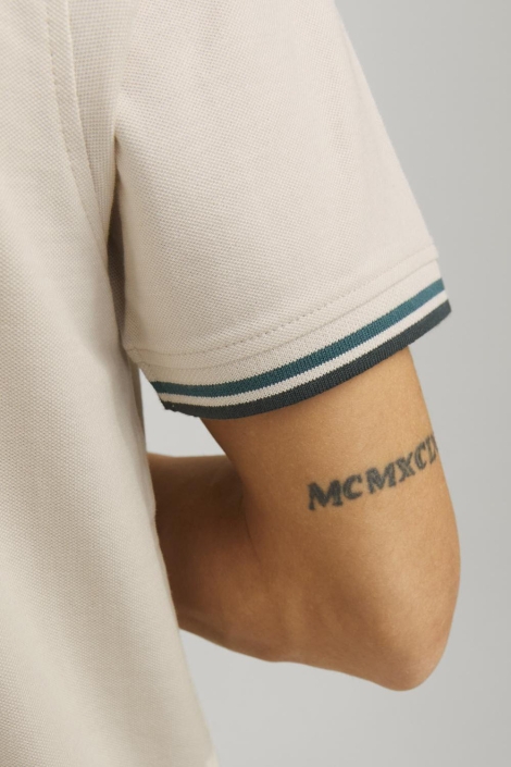 Jack & Jones beige heren polo | Close up