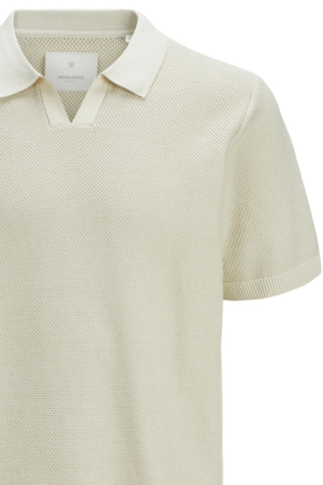 Jack & Jones beige heren polo | Close up
