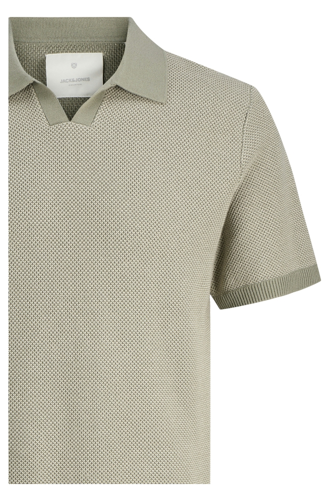 JPRCCEASTON KNIT SPLIT NECK SS SN 12273012 Tea Leaf