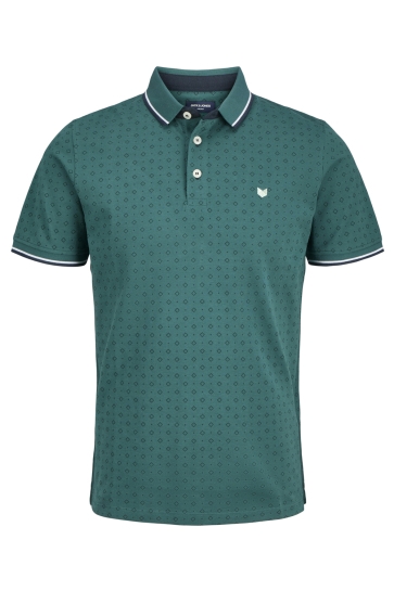 Jack & Jones Polo JPRPAULOS PLAY AOP BLU. SS POLO 12154548 Deep Teal/NEW