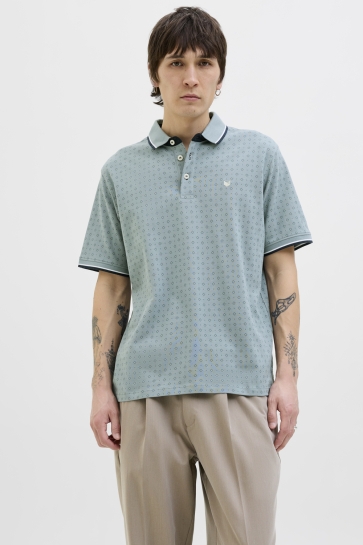 Jack & Jones Polo JPRPAULOS PLAY AOP BLU. SS POLO 12154548 Stormy Sea/NEW