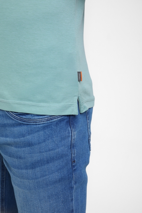 Gabbiano blauwe heren polo | Close up