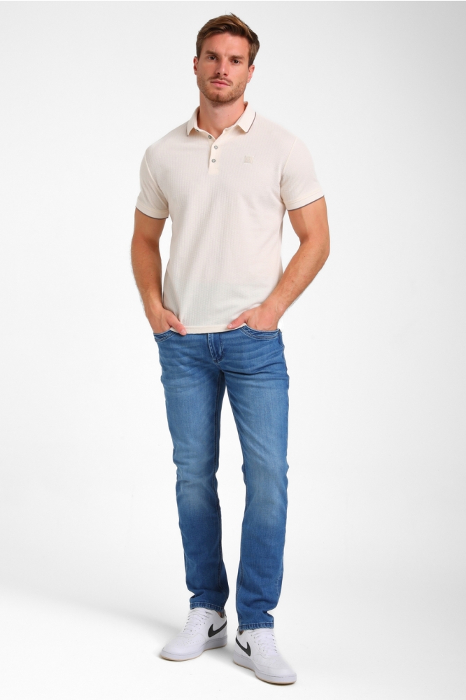 Gabbiano beige heren polo | Model