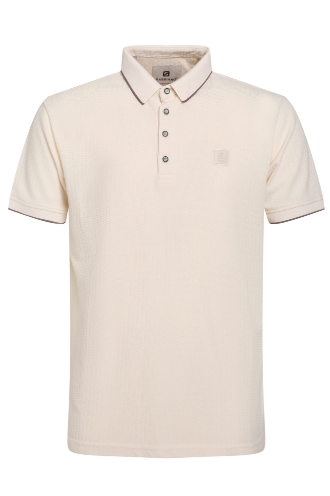 Gabbiano beige heren polo | Vooraanzicht