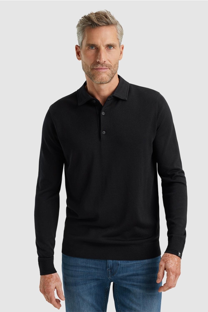 Vanguard zwarte heren polo | Model vooraanzicht