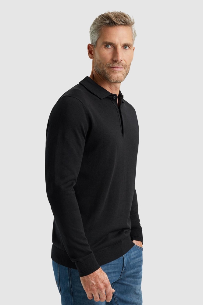 Vanguard zwarte heren polo | Model vooraanzicht