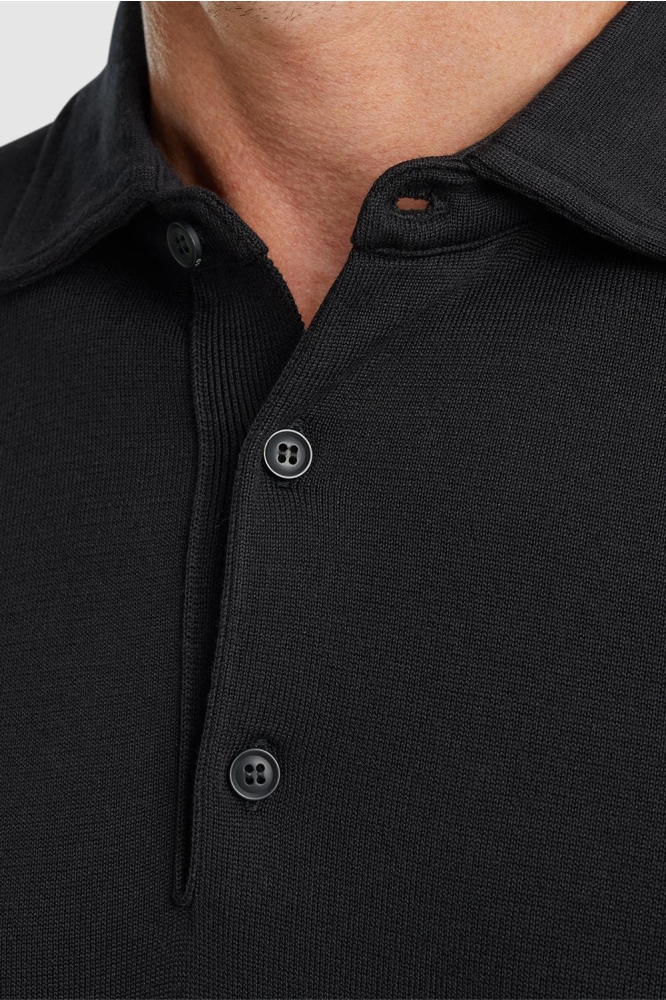 Vanguard zwarte heren polo | Close up