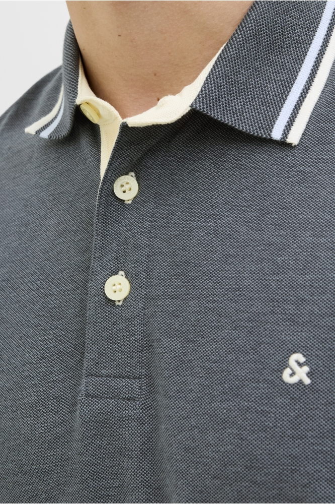 Jack & Jones blauwe heren polo | Close up