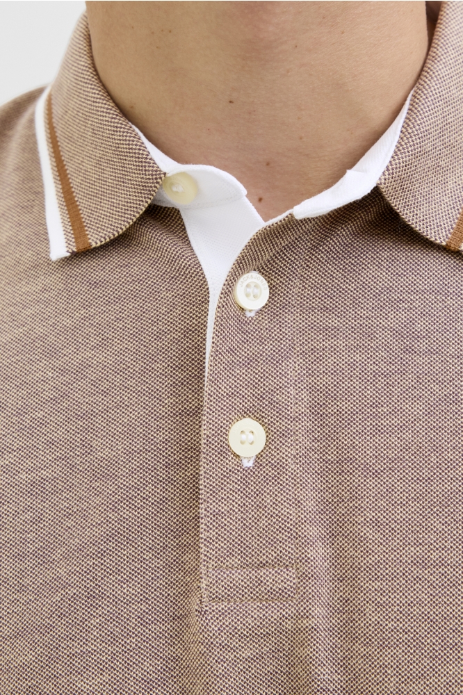 Jack & Jones taupe heren polo | Kleurstaal