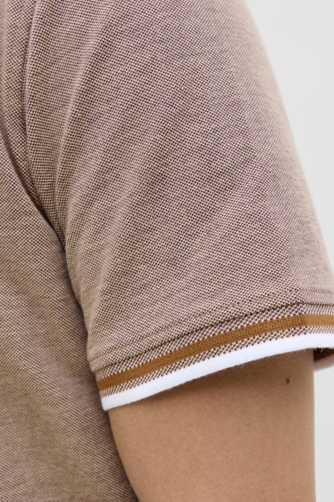 Jack & Jones taupe heren polo | Unique Selling Point