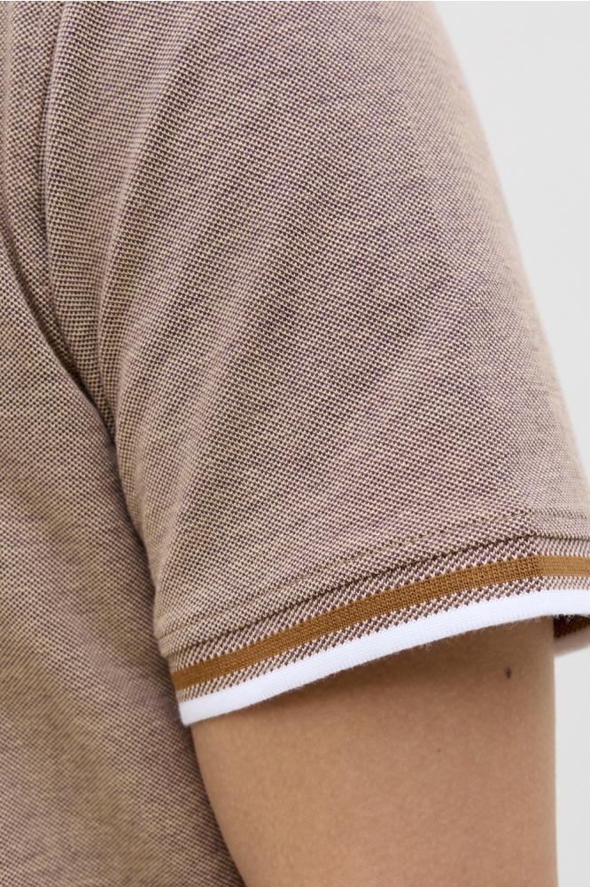 Jack & Jones taupe heren polo | Unique Selling Point