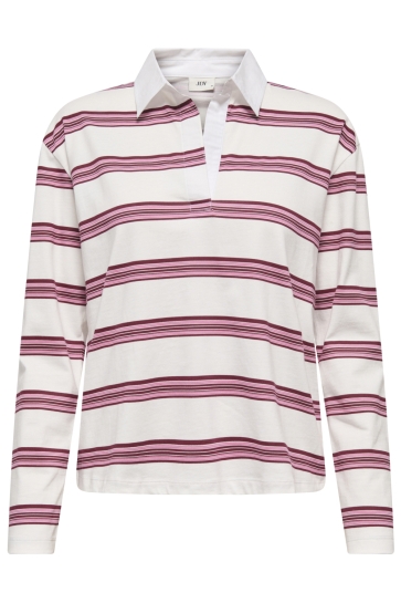 Jacqueline de Yong T-shirt JDYDARLING L/S POLO SHIRT JRS 15354378 CLOUD DANCER/MIX COLORS
