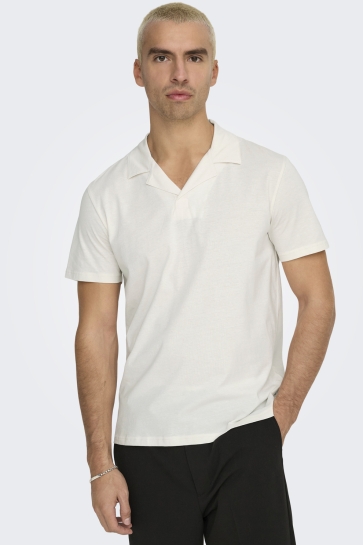 Only & Sons Polo ONSABRAHAM REG SS RESORT POLO CS 22019294 EGRET