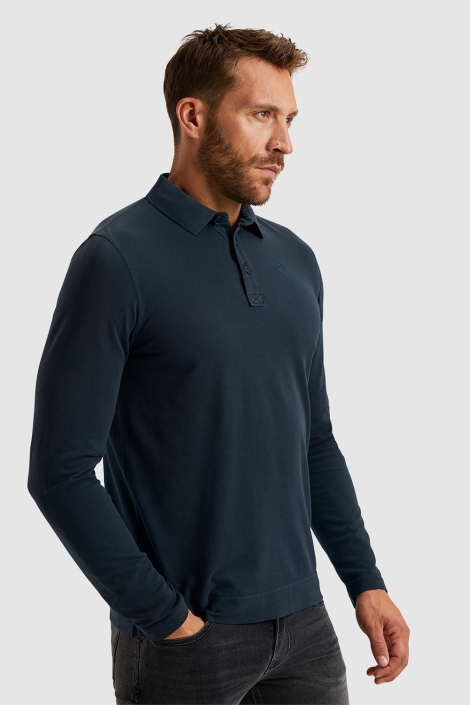PME legend blauwe heren polo | Model zijaanzicht