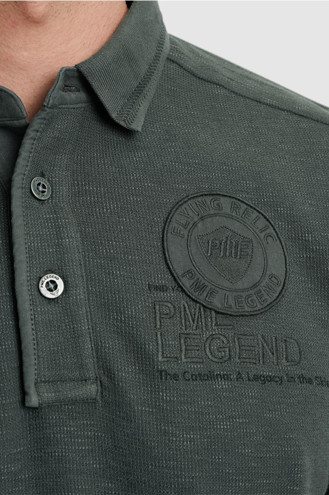 PME legend groene heren polo | Close up