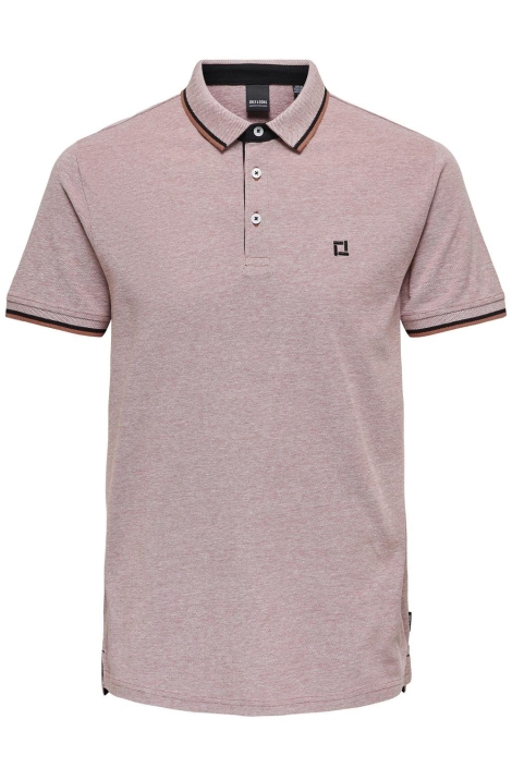 Only & Sons roze heren polo | Vooraanzicht