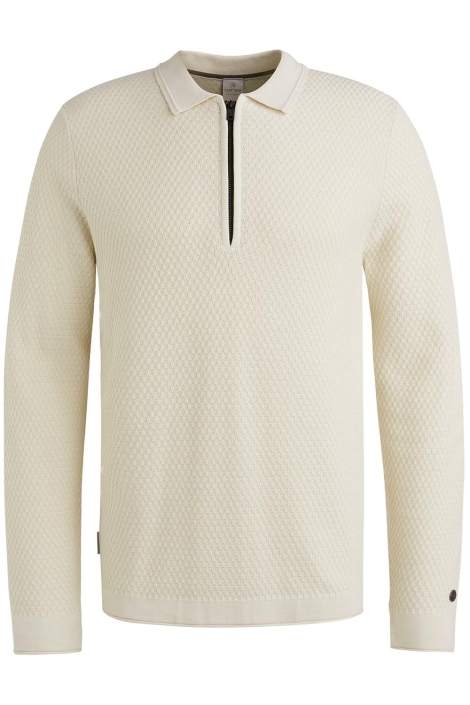 Cast Iron ecru heren polo | Vooraanzicht