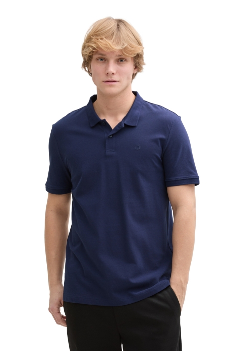 Tom Tailor blauwe heren polo | Model vooraanzicht