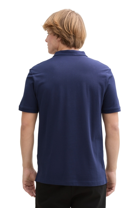 Tom Tailor blauwe heren polo | Model achteraanzicht
