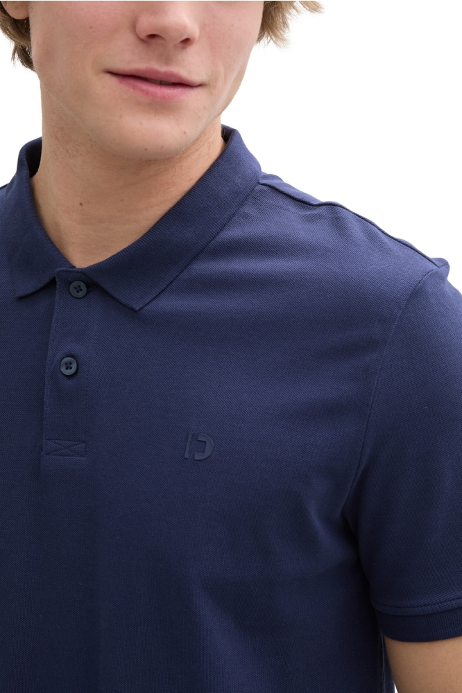 Tom Tailor blauwe heren polo | Close up