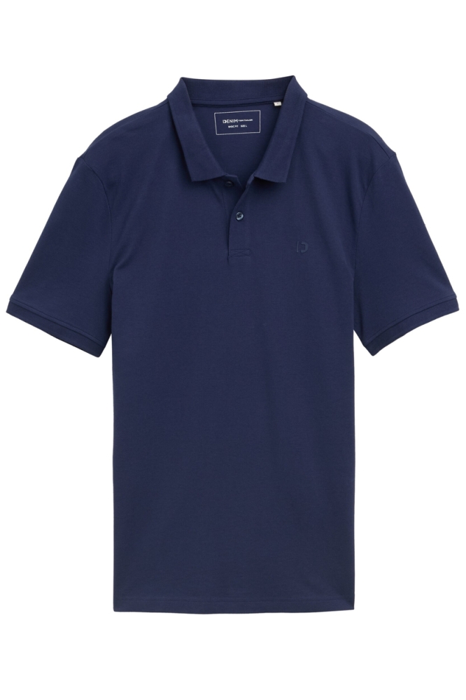 Tom Tailor blauwe heren polo | Vooraanzicht