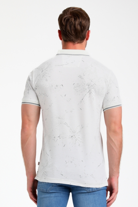 Gabbiano ecru heren polo | Model achteraanzicht
