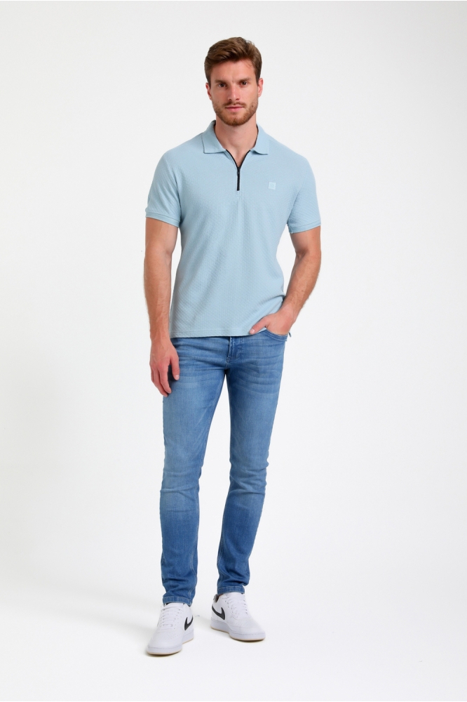 Gabbiano blauwe heren polo | Model