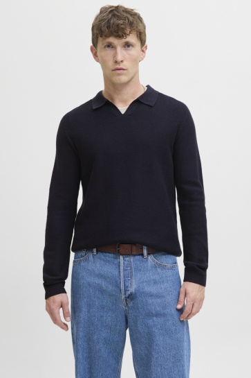 Jack & Jones Trui JPRBLAEASTON KNIT SPLIT NECK LS SN 12281736 Night Sky