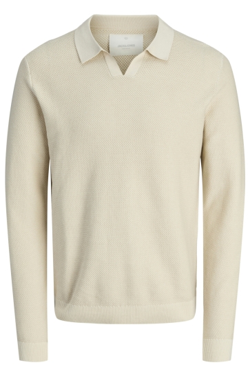 Jack & Jones Trui JPRBLAEASTON KNIT SPLIT NECK LS SN 12281736 SILVER LINING