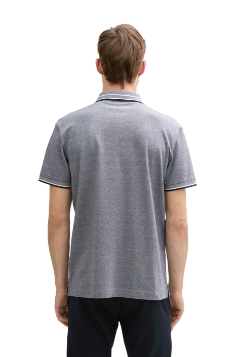 Tom Tailor blauwe heren polo | Model achteraanzicht