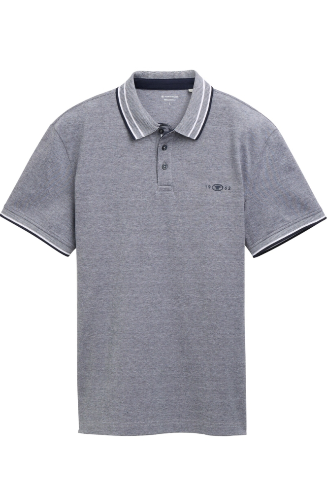 Tom Tailor blauwe heren polo | Vooraanzicht