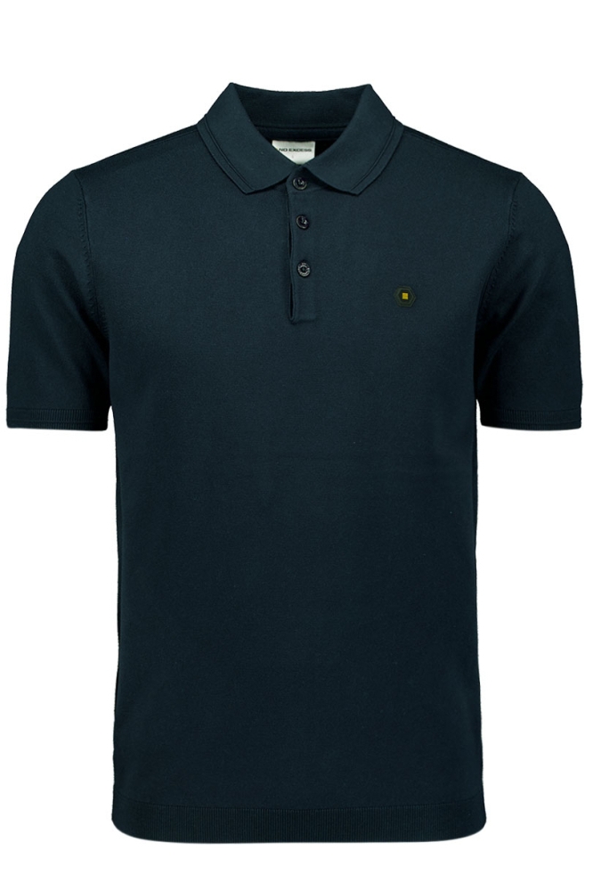 NO-EXCESS blauwe heren polo | Vooraanzicht
