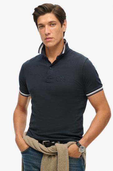Superdry Polo SPORTSWEAR RELAXED TIPPED POLO M1110387A Eclipse Navy