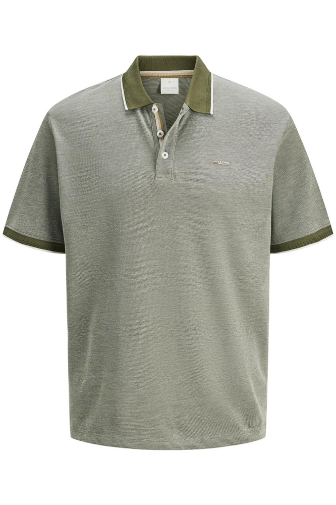Jack & Jones groene heren polo | Vooraanzicht