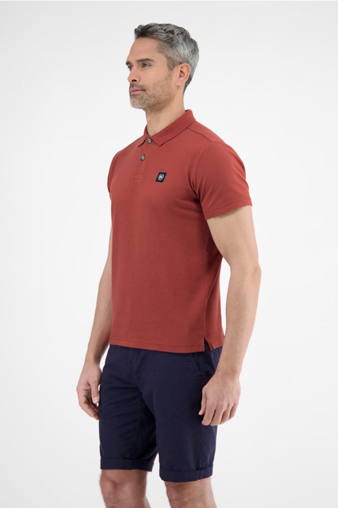 POLOSHIRT IN ZACHTE WAFELPIQUE KWALITEIT 2543204 331 Earth red