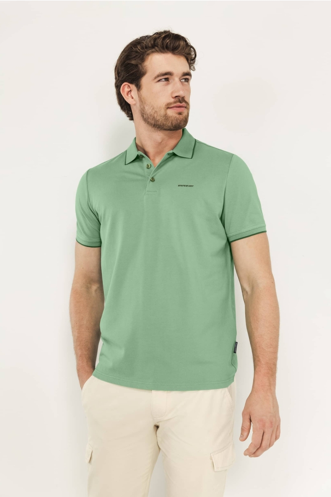 State of Art groene heren polo | Model vooraanzicht